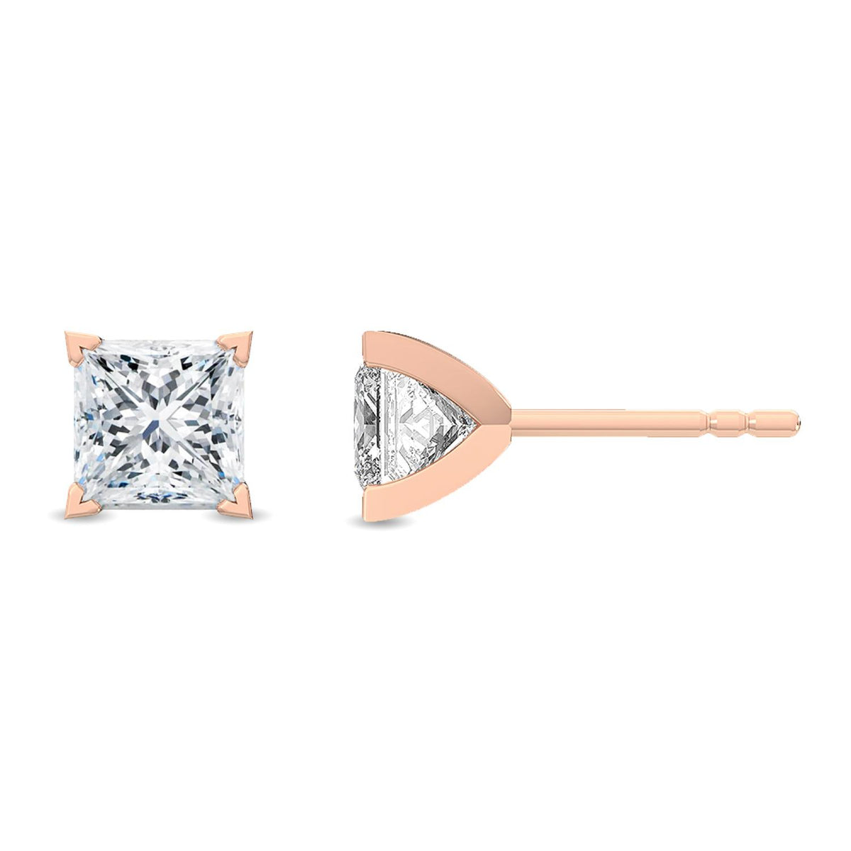 Rose Gold / 0.47ct Lab Grown Diamond Solitaire Earrings