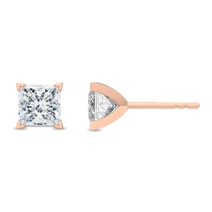 Rose Gold / 0.47ct Lab Grown Diamond Solitaire Earrings
