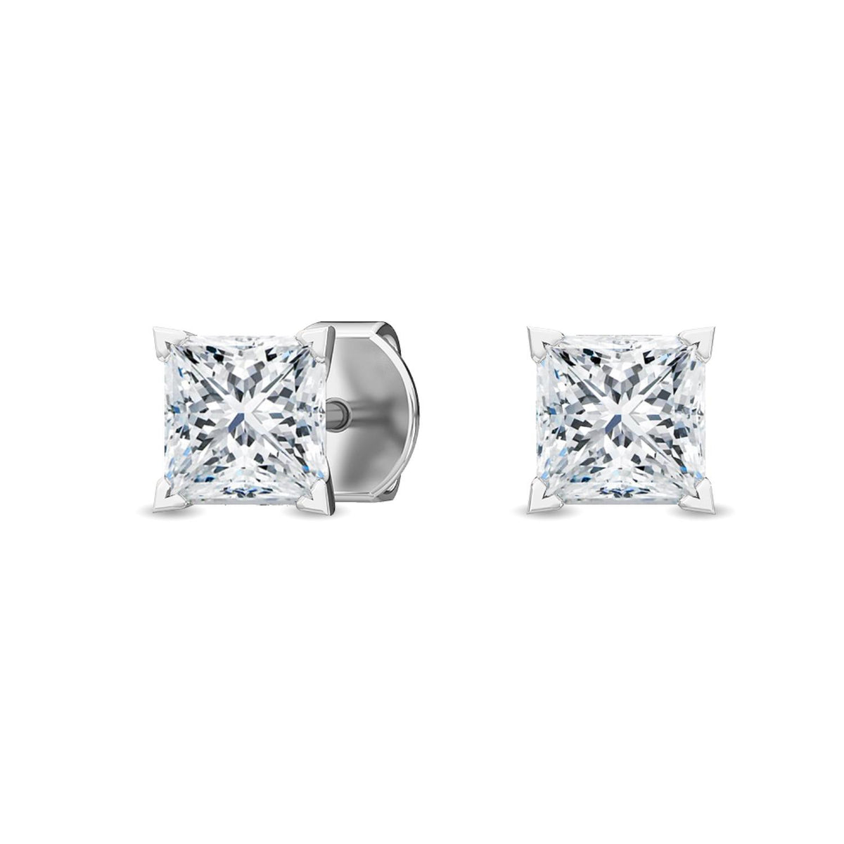 White Gold / 0.47ct Lab Grown Diamond Solitaire Earrings