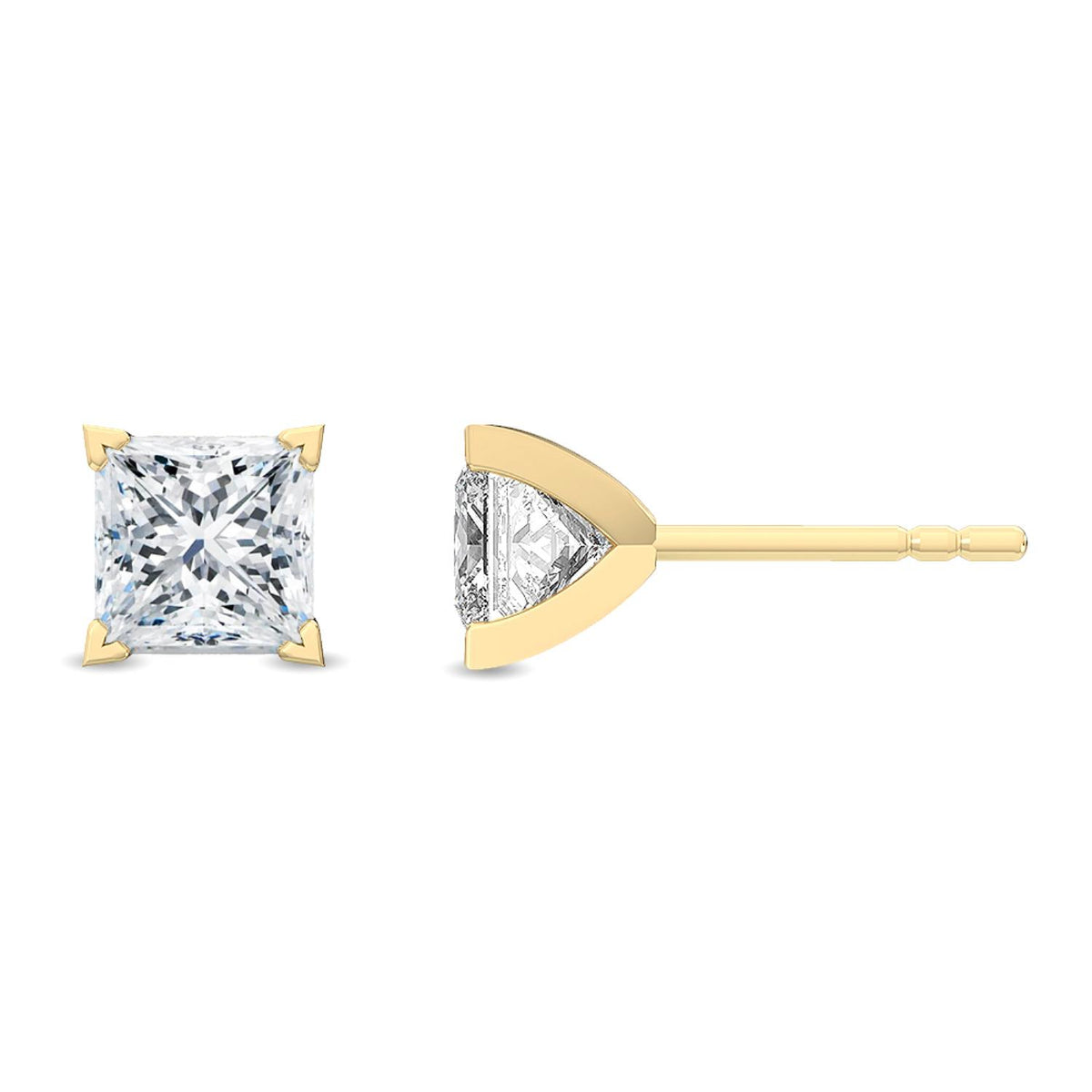 Yellow Gold / 0.47ct Lab Grown Diamond Solitaire Earrings