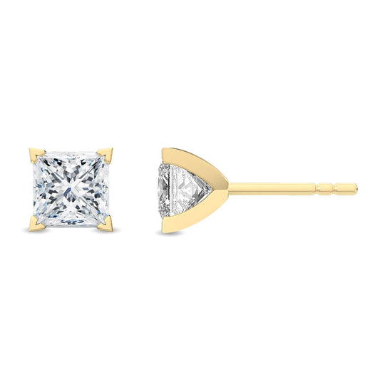Yellow Gold / 0.47ct Lab Grown Diamond Solitaire Earrings