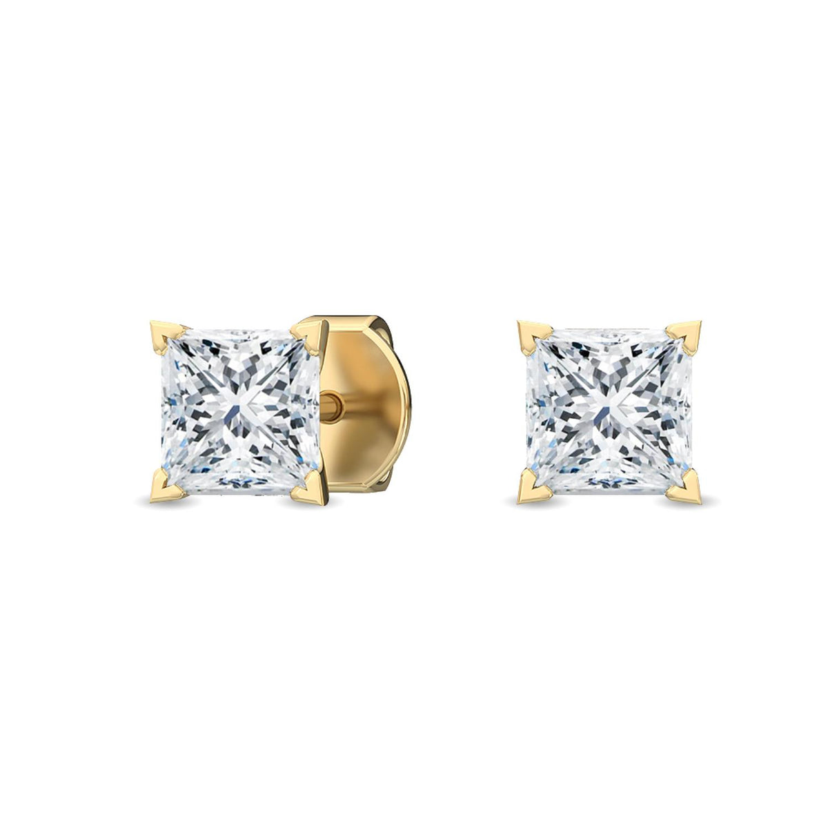 Yellow Gold / 0.47ct Lab Grown Diamond Solitaire Earrings