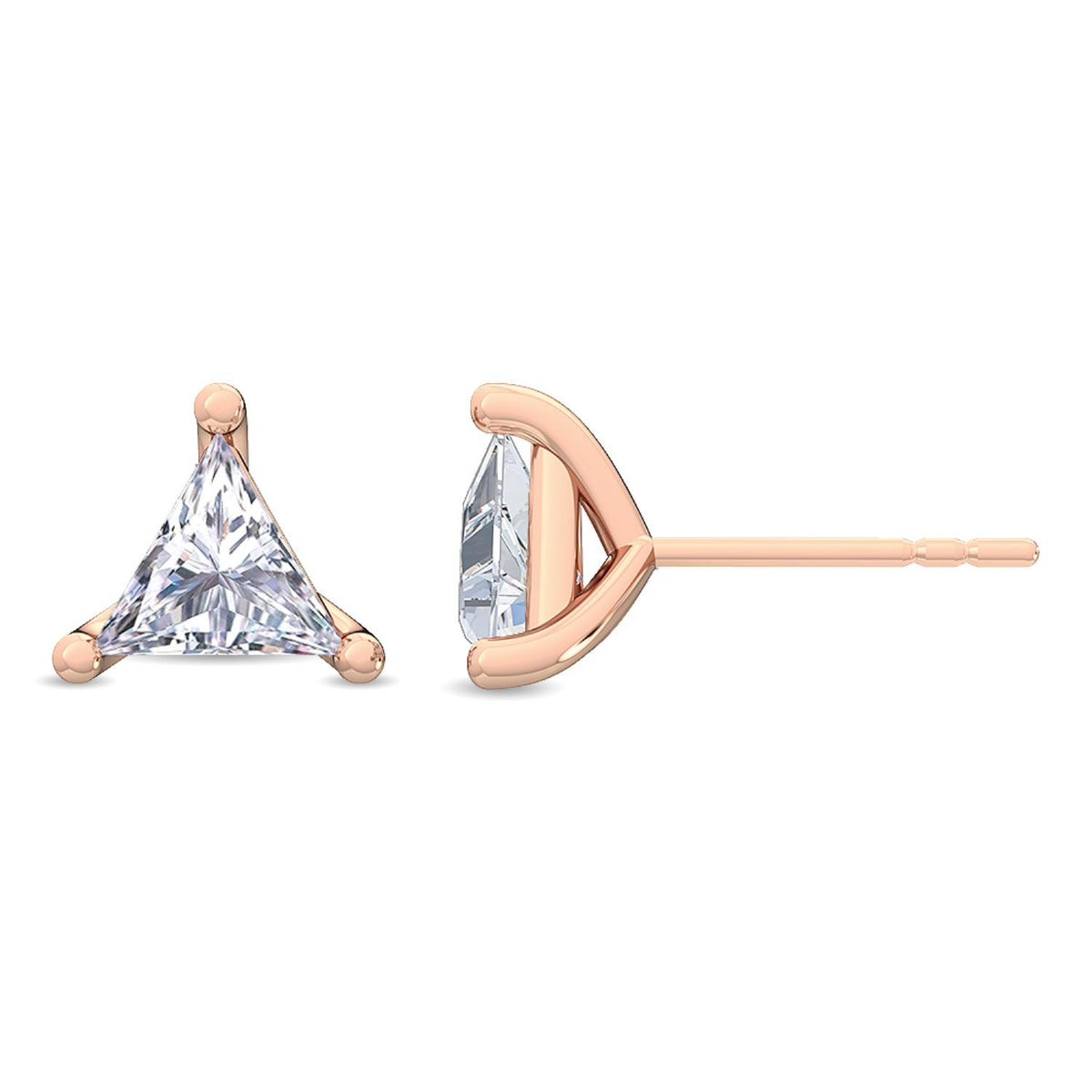 Rose Gold / 1.10ct Lab Grown Diamond Solitaire Earrings