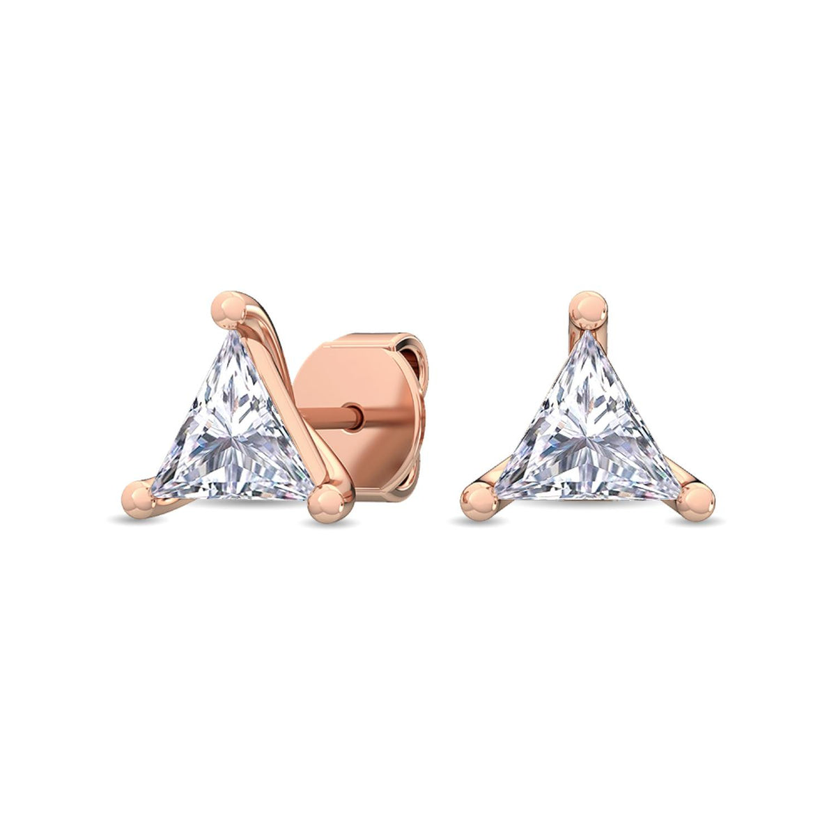 Rose Gold / 1.10ct Lab Grown Diamond Solitaire Earrings