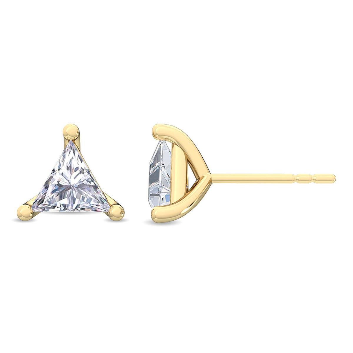 Yellow Gold / 1.10ct Lab Grown Diamond Solitaire Earrings