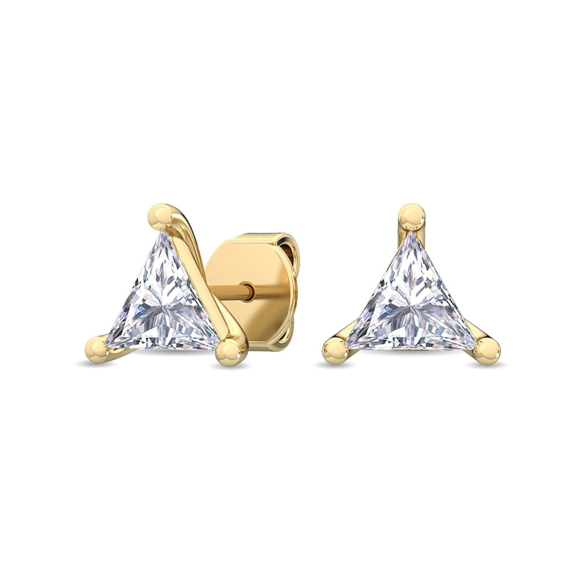 Yellow Gold / 1.10ct Lab Grown Diamond Solitaire Earrings