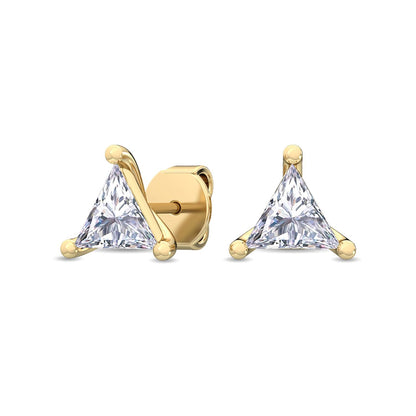 Yellow Gold / 1.10ct Lab Grown Diamond Solitaire Earrings