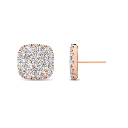 Rose Gold / 1.28ct Lab Grown Diamond Cluster Earrings