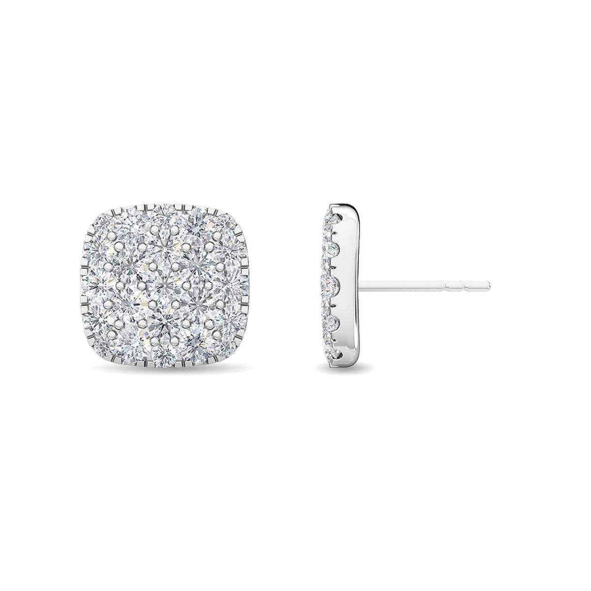 White Gold / 1.28ct Lab Grown Diamond Cluster Earrings