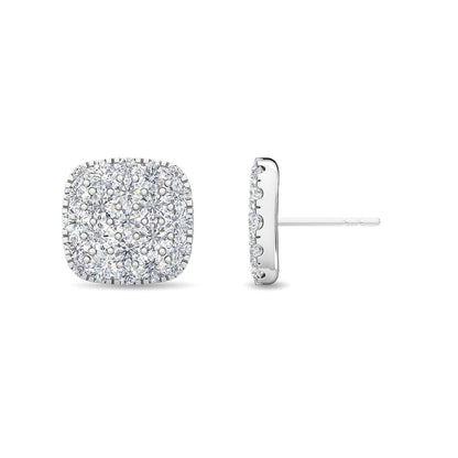White Gold / 1.28ct Lab Grown Diamond Cluster Earrings