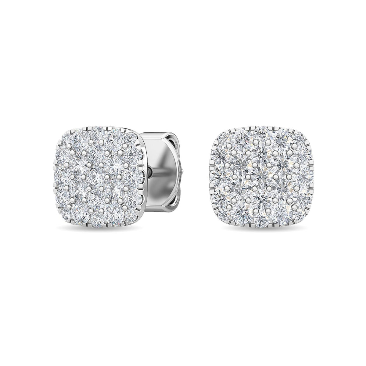 White Gold / 1.28ct Lab Grown Diamond Cluster Earrings