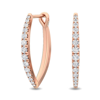 Rose Gold / 0.80ct Lab Grown Diamond Hoop Earrings