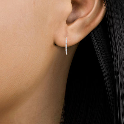 Rose Gold / 0.80ct Lab Grown Diamond Hoop Earrings