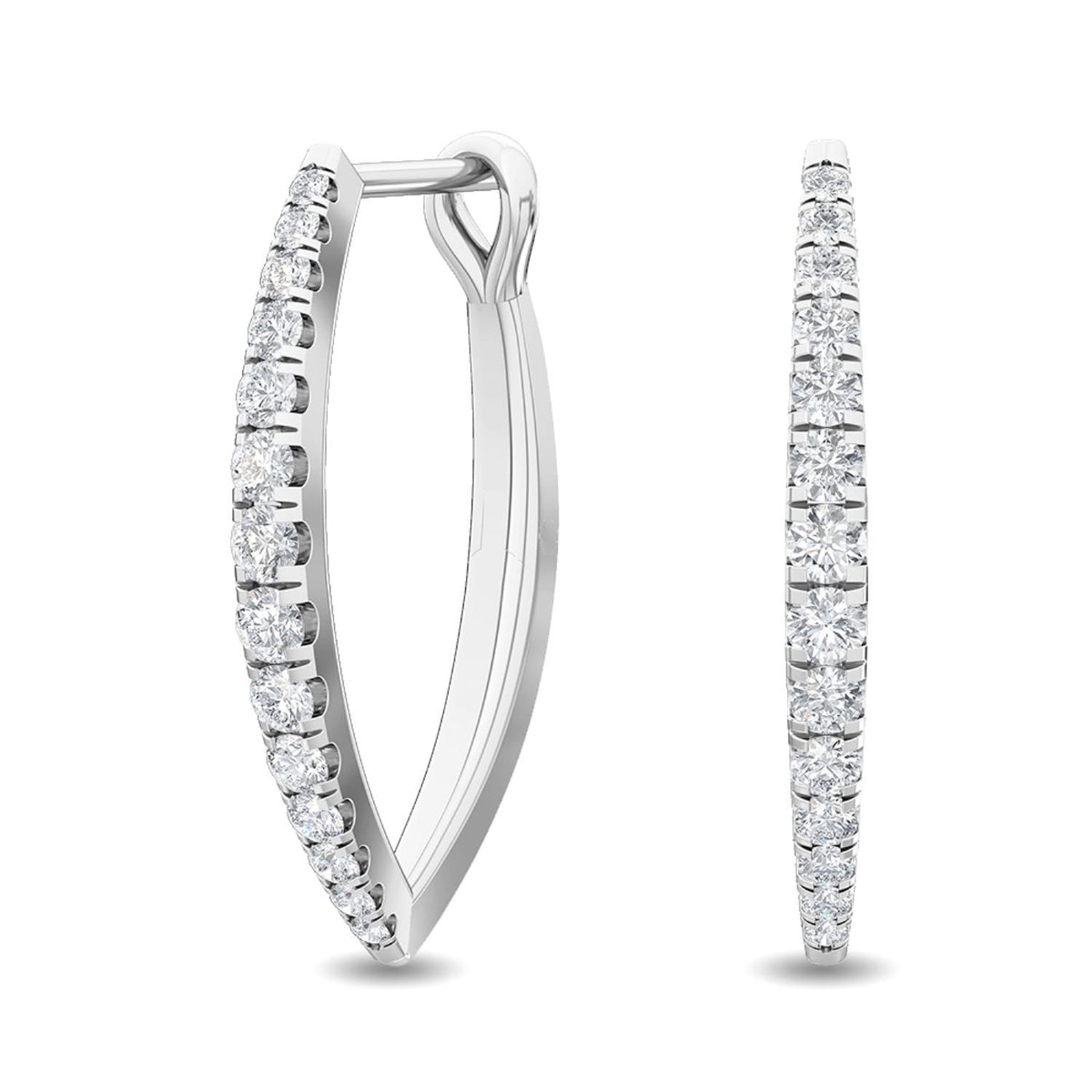 White Gold / 0.80ct Lab Grown Diamond Hoop Earrings