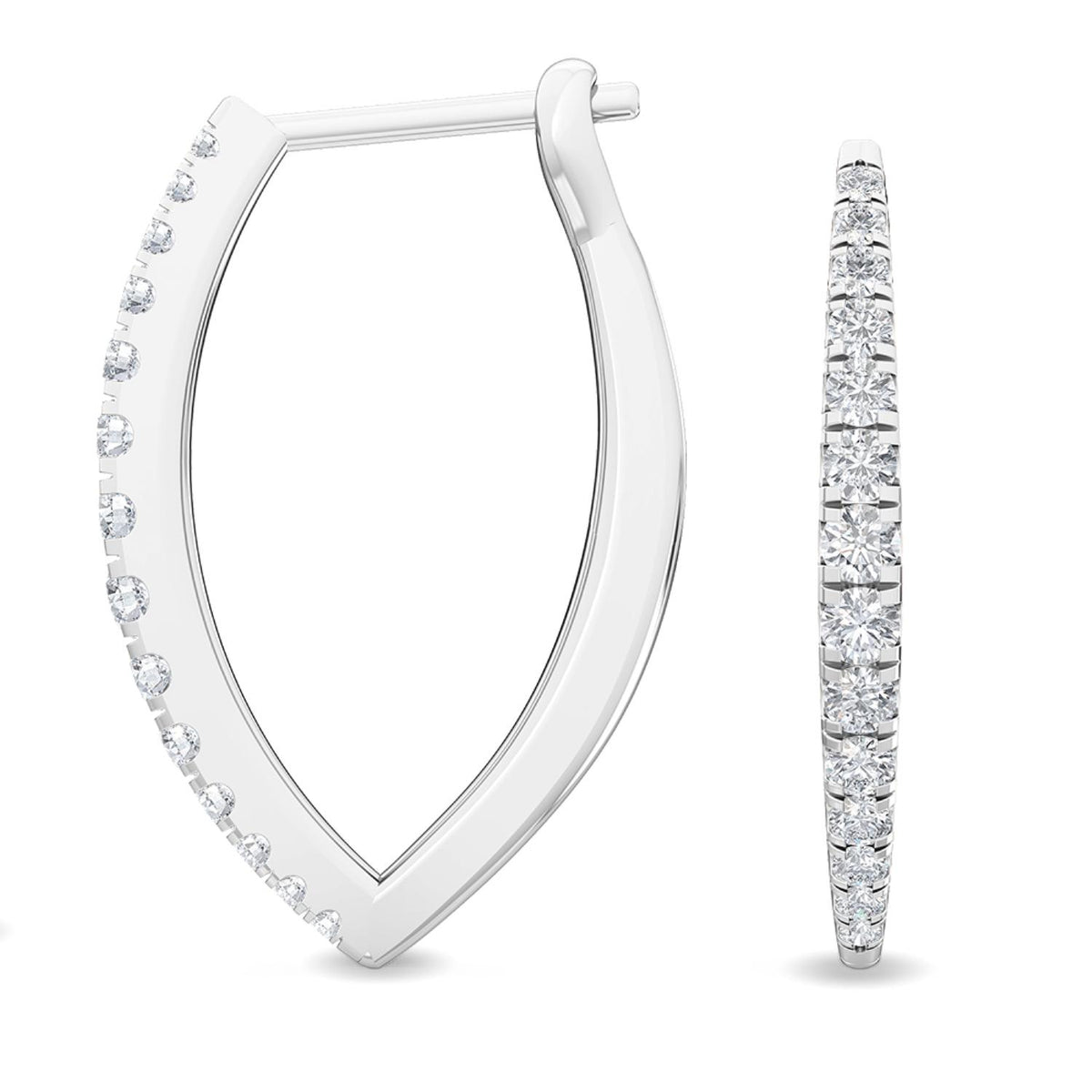 White Gold / 0.80ct Lab Grown Diamond Hoop Earrings