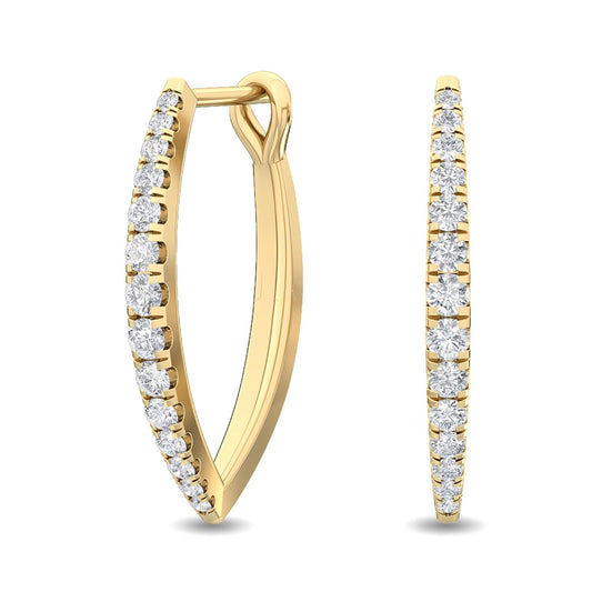 Yellow Gold / 0.80ct Lab Grown Diamond Hoop Earrings