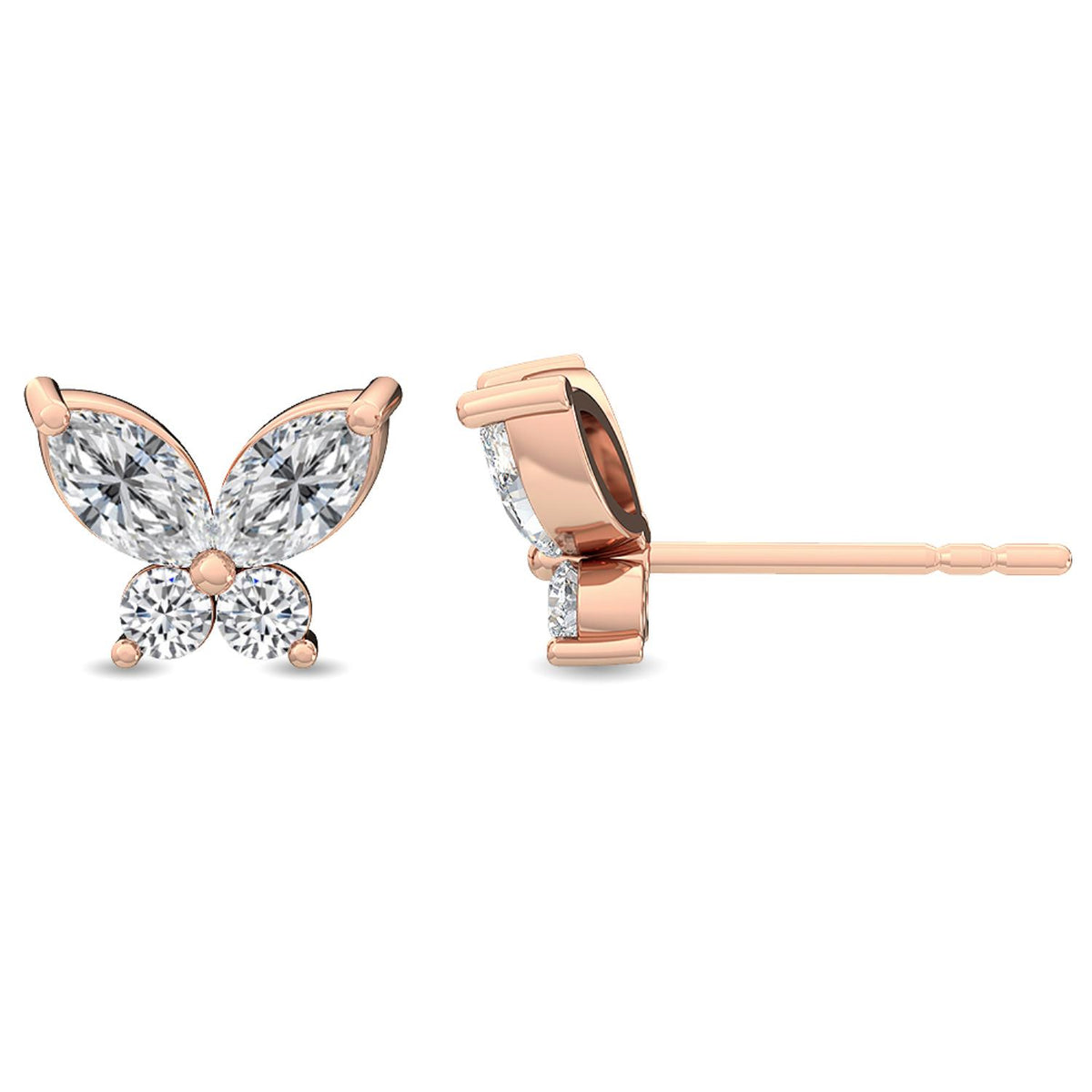 Rose Gold / 0.62ct Lab Grown Diamond Cluster Earrings