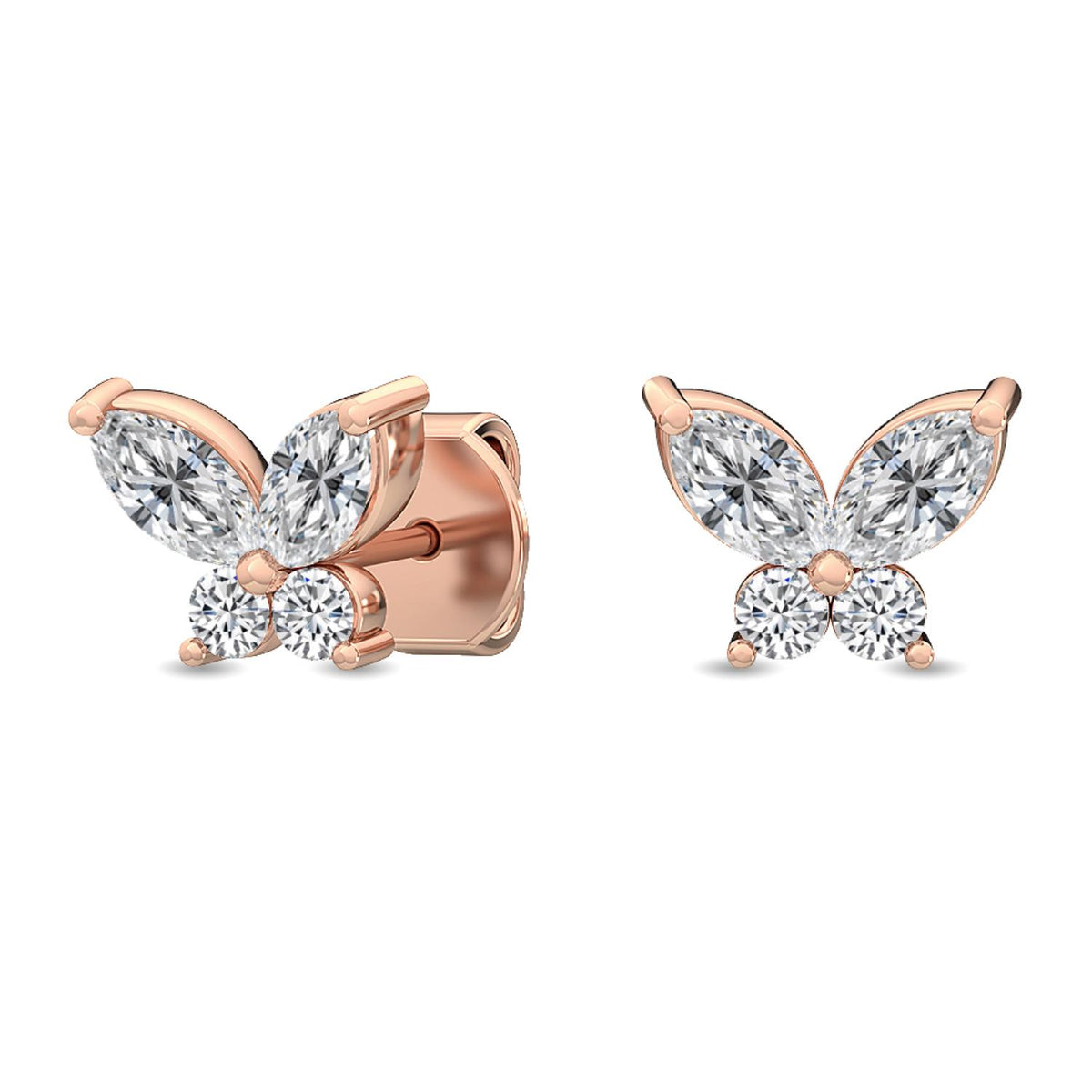 Rose Gold / 0.62ct Lab Grown Diamond Cluster Earrings