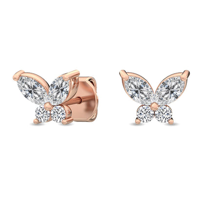 Rose Gold / 0.62ct Lab Grown Diamond Cluster Earrings