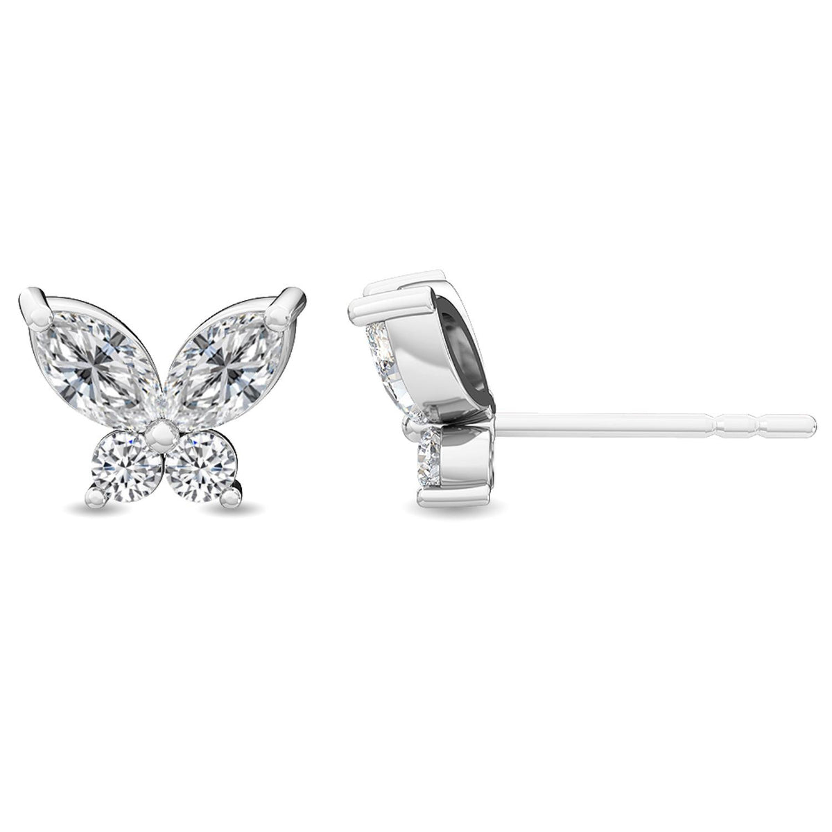White Gold / 0.62ct Lab Grown Diamond Cluster Earrings