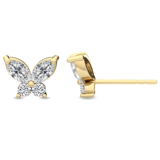 Yellow Gold / 0.62ct Lab Grown Diamond Cluster Earrings