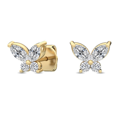 Yellow Gold / 0.62ct Lab Grown Diamond Cluster Earrings