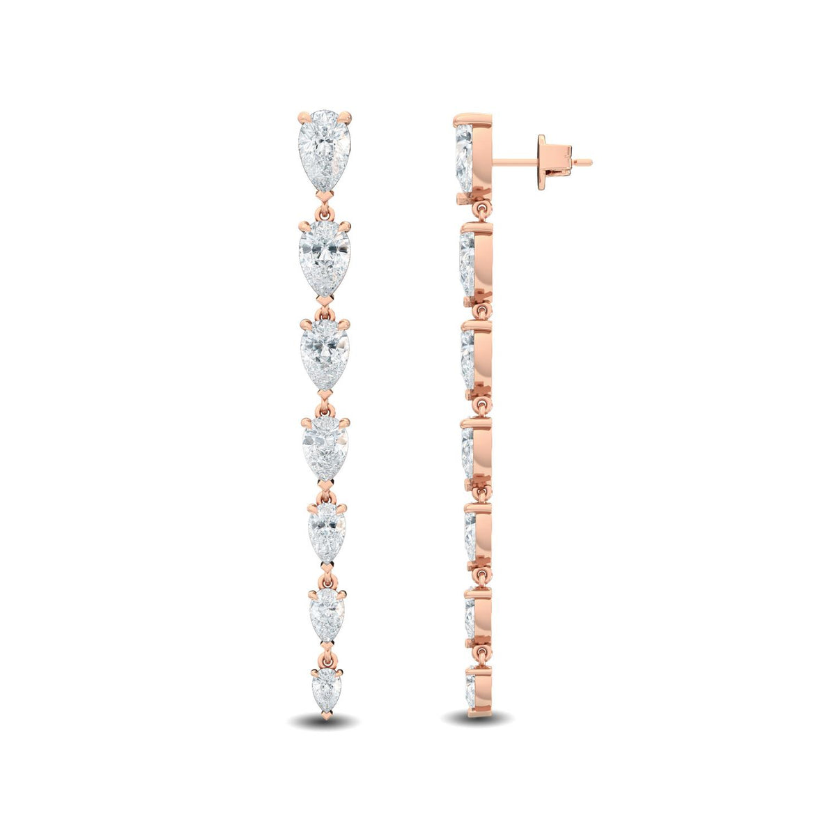 Rose Gold / 4.70ct Lab Grown Diamond Drop Earrings