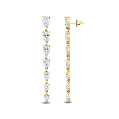 Yellow Gold / 4.70ct Lab Grown Diamond Drop Earrings