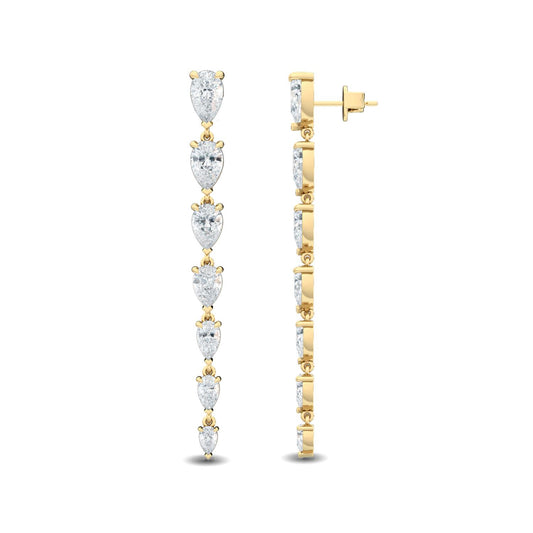 Yellow Gold / 4.70ct Lab Grown Diamond Drop Earrings