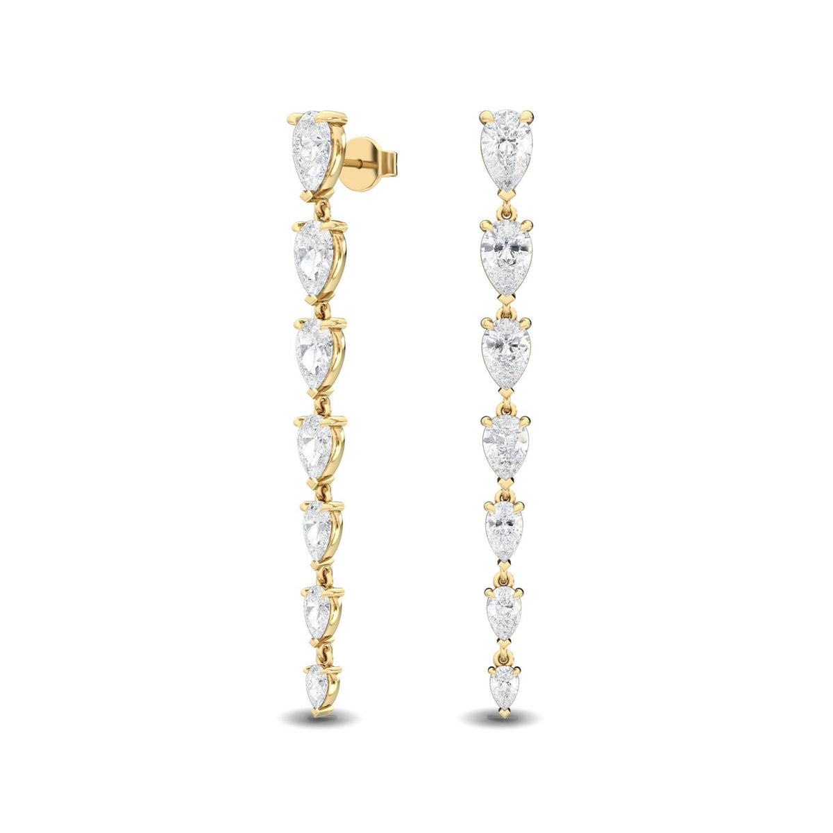 Yellow Gold / 4.70ct Lab Grown Diamond Drop Earrings