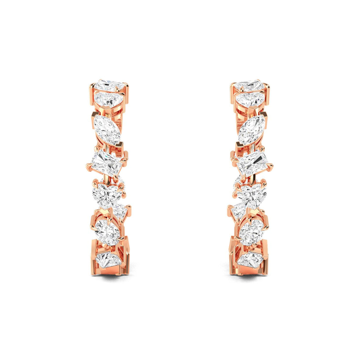 Rose Gold / 6.36ct Lab Grown Diamond Hoop Earrings