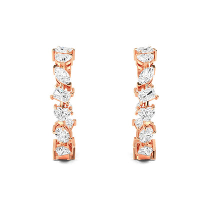 Rose Gold / 6.36ct Lab Grown Diamond Hoop Earrings