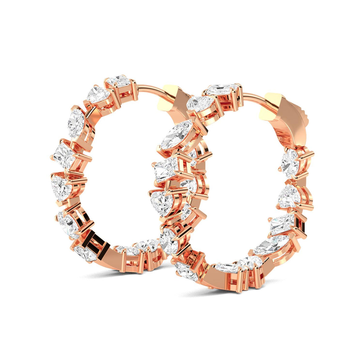 Rose Gold / 6.36ct Lab Grown Diamond Hoop Earrings