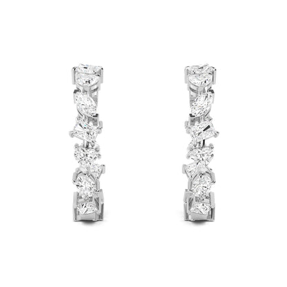 White Gold / 6.36ct Lab Grown Diamond Hoop Earrings