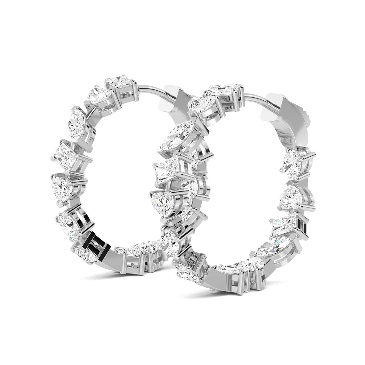 White Gold / 6.36ct Lab Grown Diamond Hoop Earrings