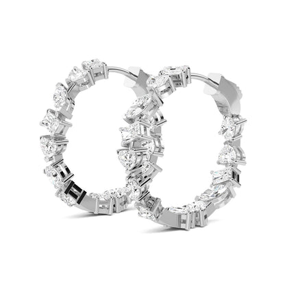 White Gold / 6.36ct Lab Grown Diamond Hoop Earrings