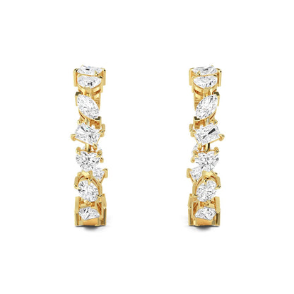 Yellow Gold / 6.36ct Lab Grown Diamond Hoop Earrings