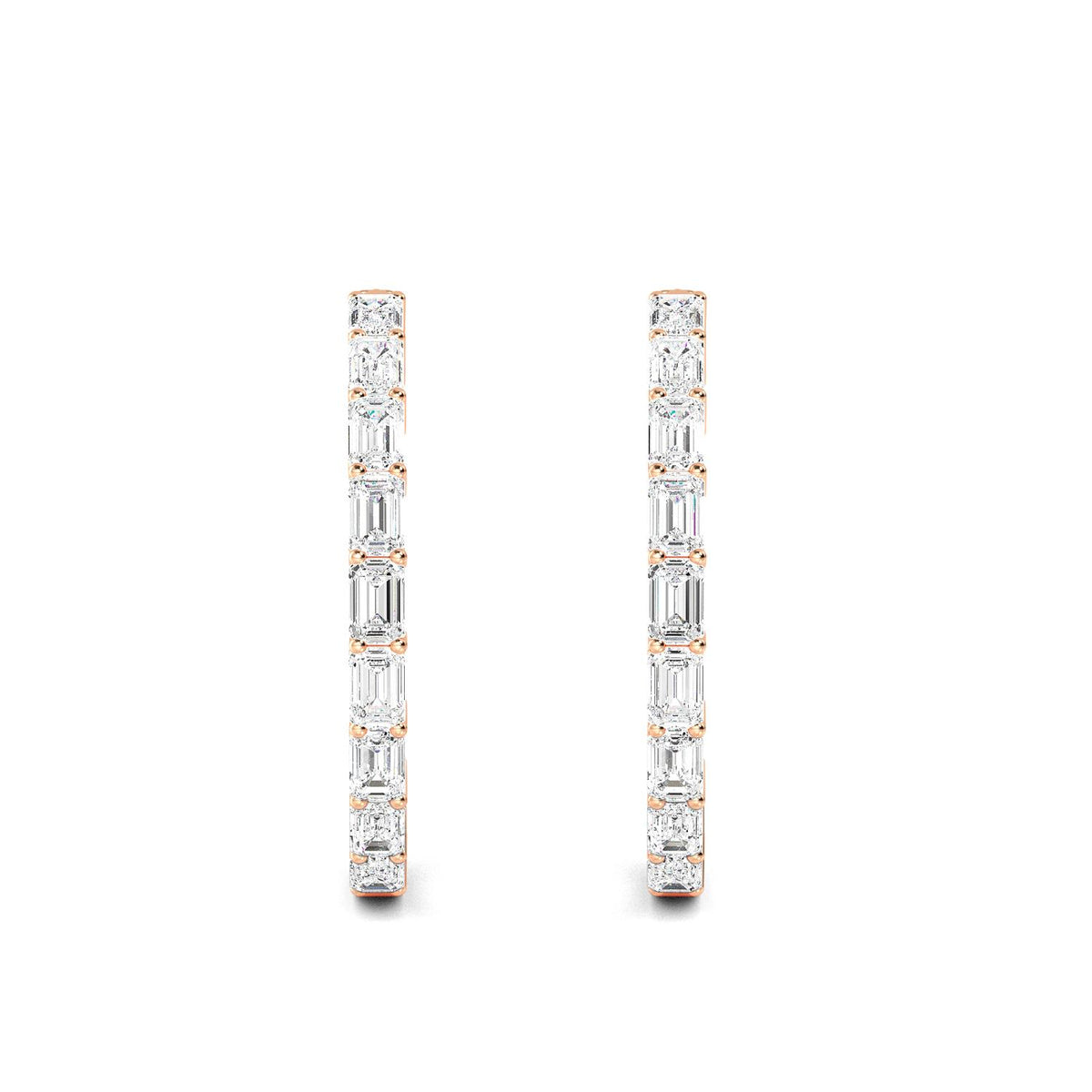 Rose Gold / 4.17ct Lab Grown Diamond Hoop Earrings