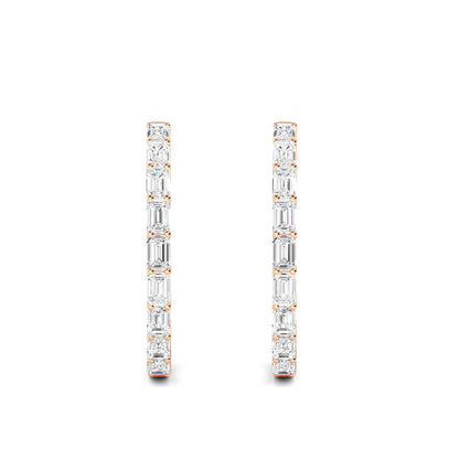 Rose Gold / 4.17ct Lab Grown Diamond Hoop Earrings