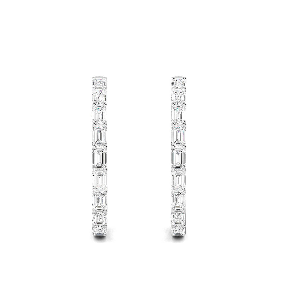 White Gold / 4.17ct Lab Grown Diamond Hoop Earrings