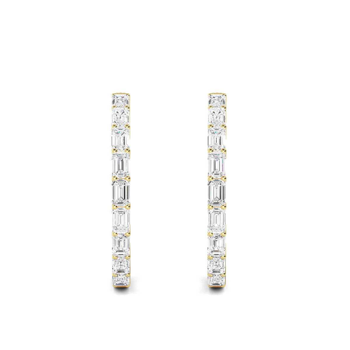 Yellow Gold / 4.17ct Lab Grown Diamond Hoop Earrings