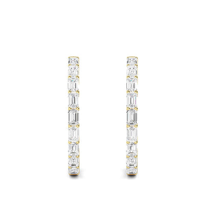 Yellow Gold / 4.17ct Lab Grown Diamond Hoop Earrings