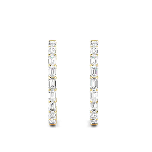 Yellow Gold / 4.17ct Lab Grown Diamond Hoop Earrings
