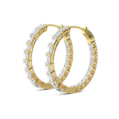 Yellow Gold / 4.17ct Lab Grown Diamond Hoop Earrings