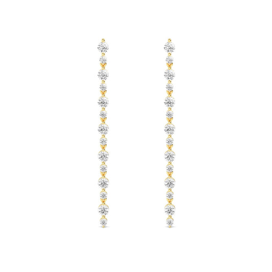 Yellow Gold / 1.45ct Lab Grown Diamond Drop Earrings