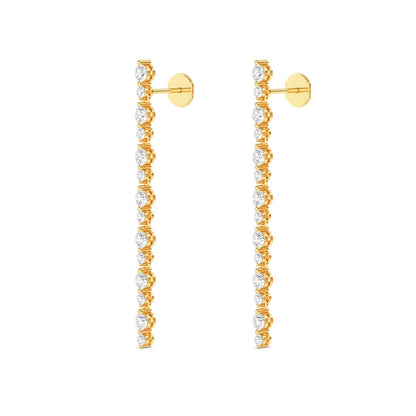 Yellow Gold / 1.45ct Lab Grown Diamond Drop Earrings
