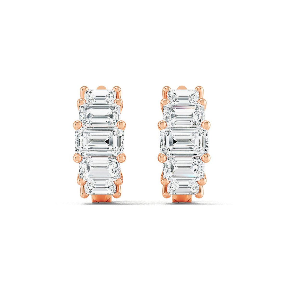 Rose Gold / 2.28ct Lab Grown Diamond Hoop Earrings