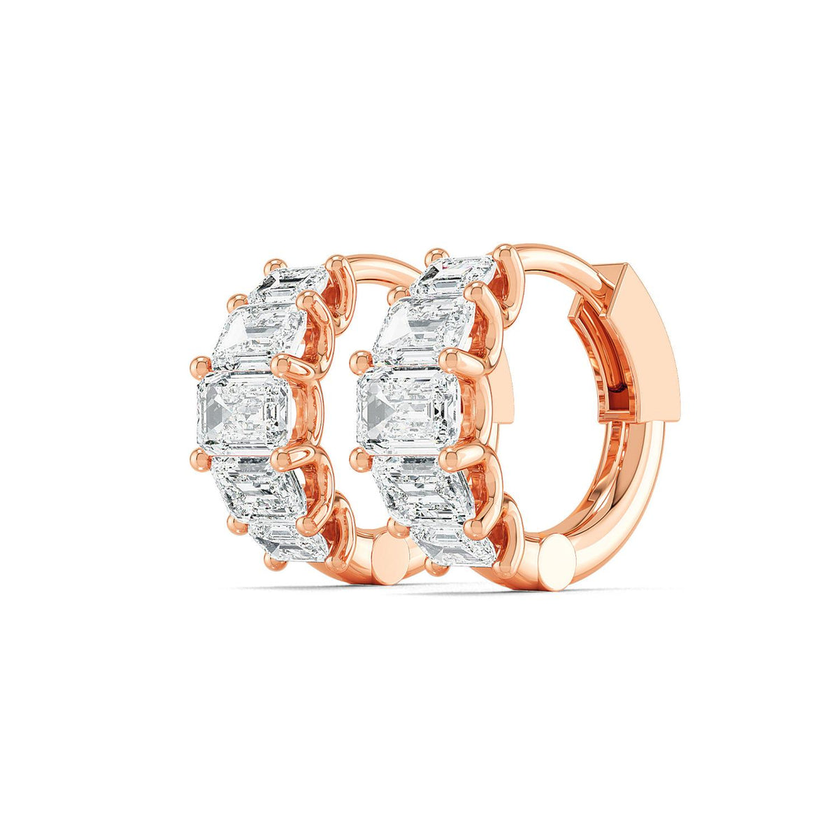 Rose Gold / 2.28ct Lab Grown Diamond Hoop Earrings