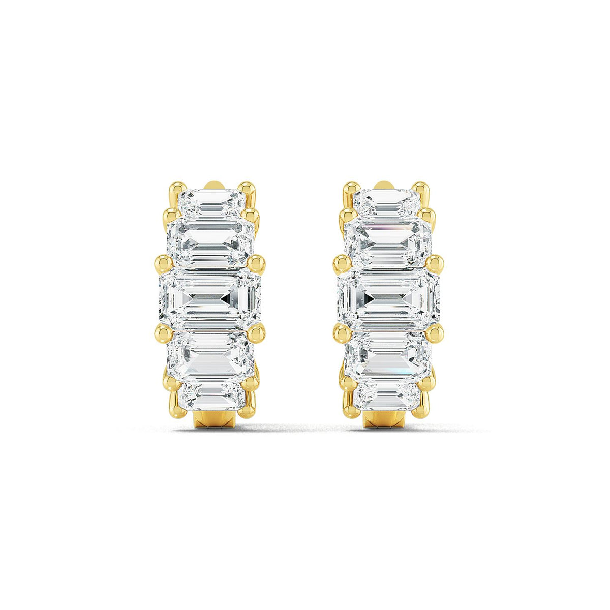 Yellow Gold / 2.28ct Lab Grown Diamond Hoop Earrings