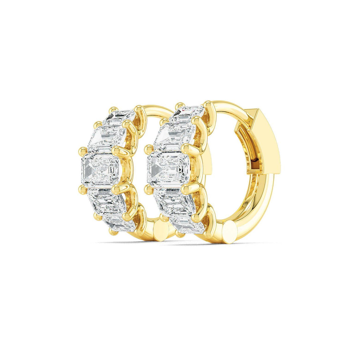 Yellow Gold / 2.28ct Lab Grown Diamond Hoop Earrings